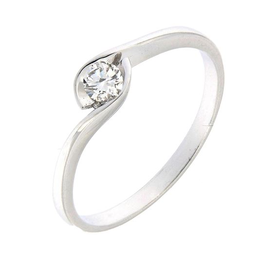 Picture of Anillo Solitario en oro blanco de 18 Kilates y 1 diamante de 0.20 quilates con engaste en tensión