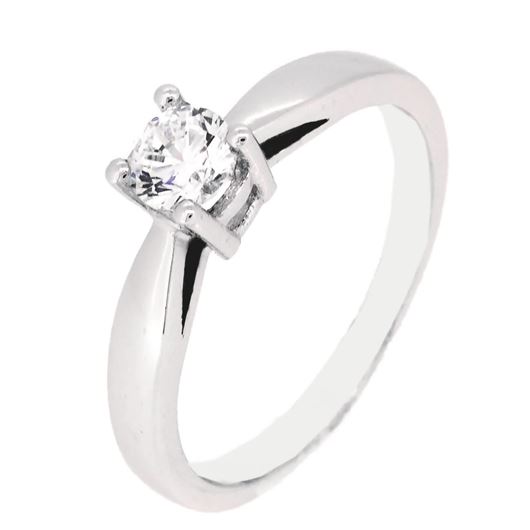 Foto de Anillo Solitario de compromiso en oro blanco de 18 Kilates y 1 diamante de 0.50 quilates