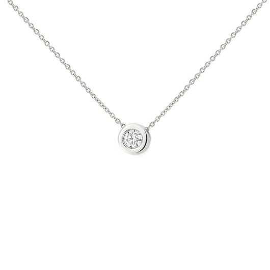 Picture of Gargantilla Chatón de oro blanco de 18 kilates y 1 diamante de 0.12 quilates