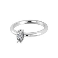 Foto de Anillo de oro blanco 18 kilates y diamante en talla marquise de 0.16 quilates