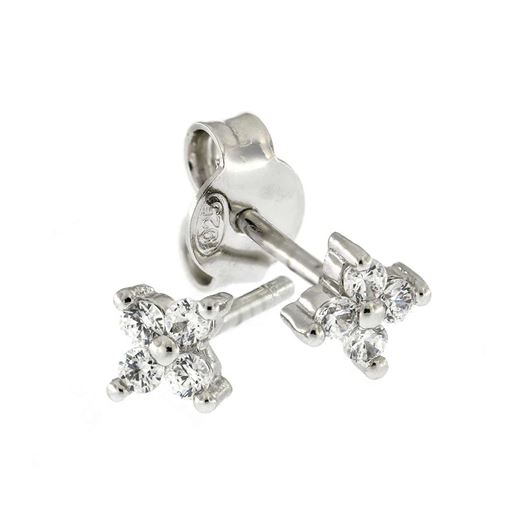 Picture of Pendientes de oro blanco de 18 kilates y 8 diamantes de 0,15 quilates