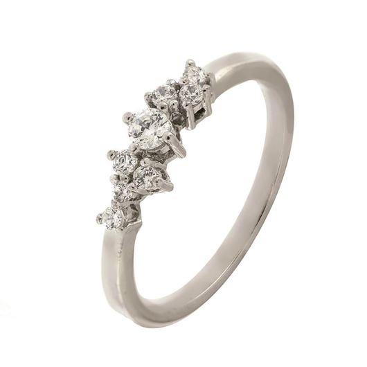 Picture of Sortija de oro blanco de 18 kilates y 8 diamantes de 0.22 quilates total