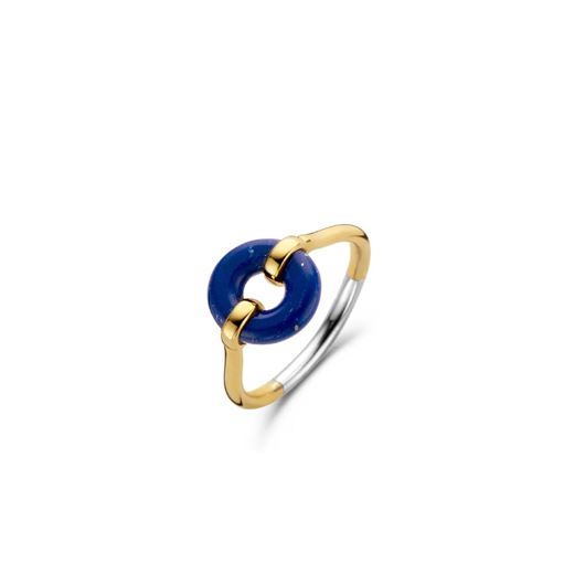 Picture of Anillo de plata con baño dorado y lapislázuli