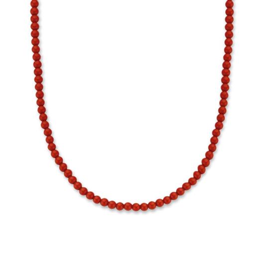 Picture of Collar de plata con cuentas color coral rojo