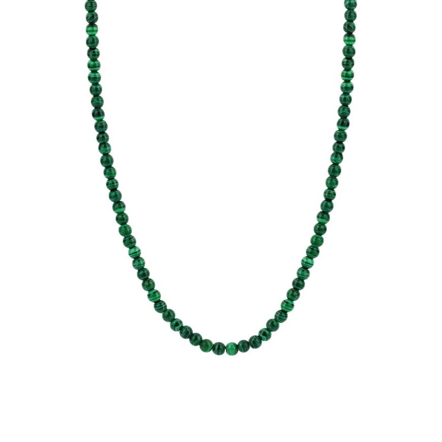 Picture of Collar de plata con piedras color malaquita