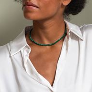 Picture of Collar de plata con piedras color malaquita