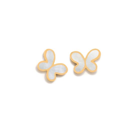 Picture of Pendientes mariposa madreperla dorado