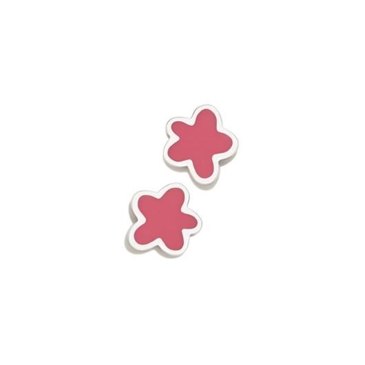 Picture of Pendientes flor esmalte coral 