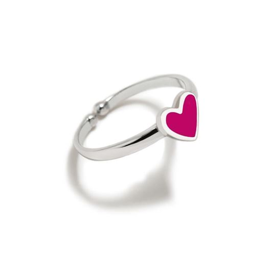 Foto de Anillo ajustable corazón fucsia 