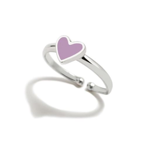 Foto de Anillo ajustable corazón lavanda 