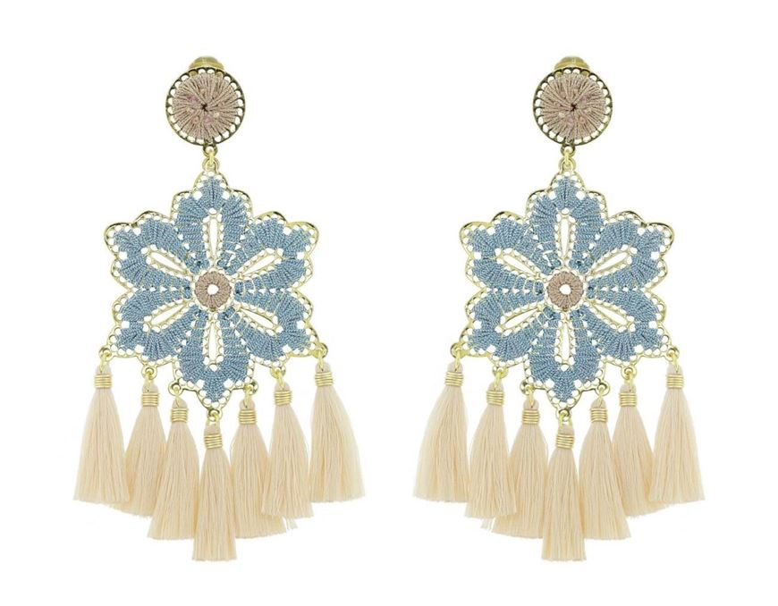 Foto de Pendientes Hibiscus aguamarina