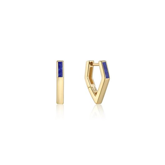 Picture of Pendientes aro angular lapis en plaa baño oro