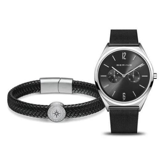 Foto de Set reloj Sailing negro 40mm + pulsera hombre
