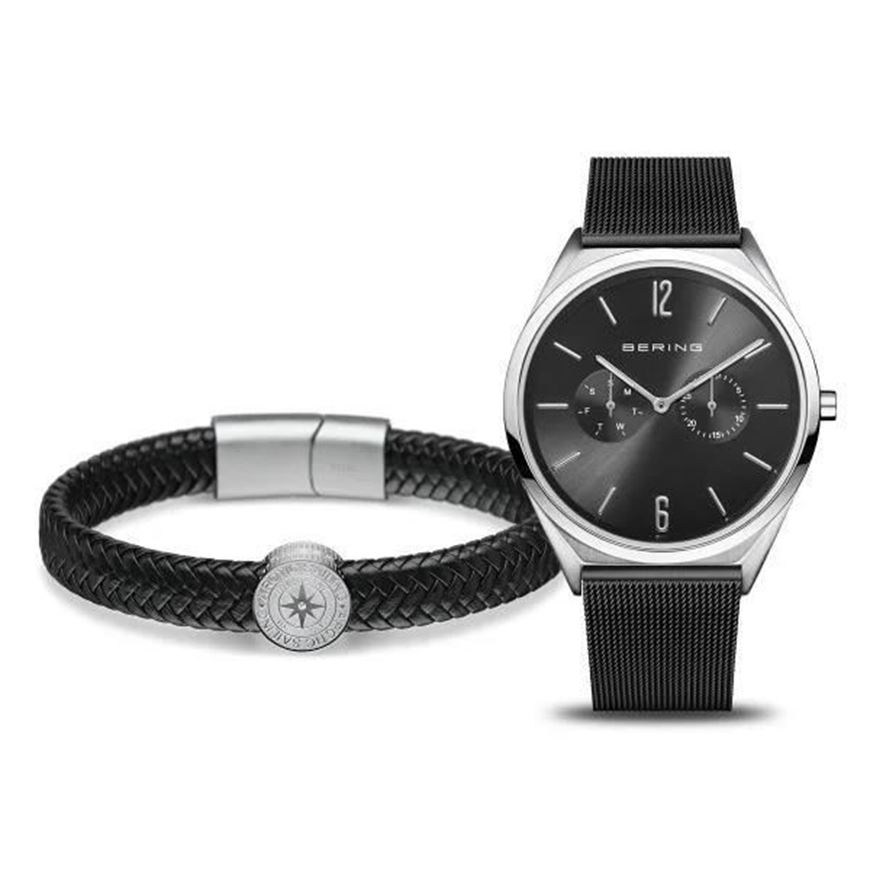 Foto de Set reloj Sailing negro 40mm + pulsera hombre