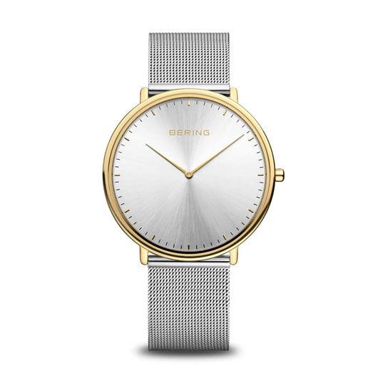Picture of Reloj clásico caja dorada y esfera gris tornasolado 39mm
