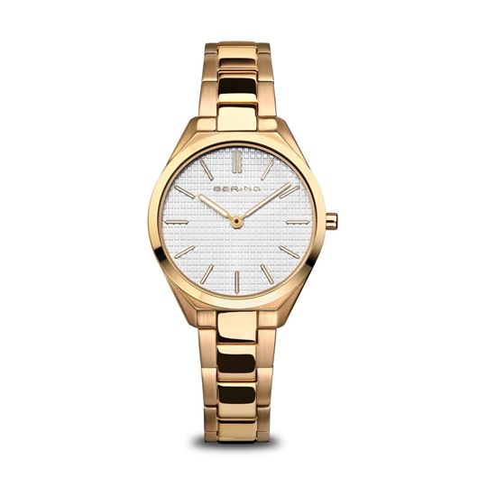 Foto de Reloj Ultra Slim esfera blanca y color tono oro 31mm