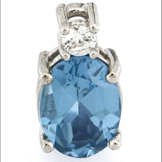 Picture of Gargantilla oro blanco, aguamarina 1,35ct y brillante 0,06ct