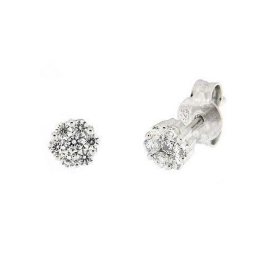 Foto de Pendientes de oro blanco y brillantes 0,24+0,06ct