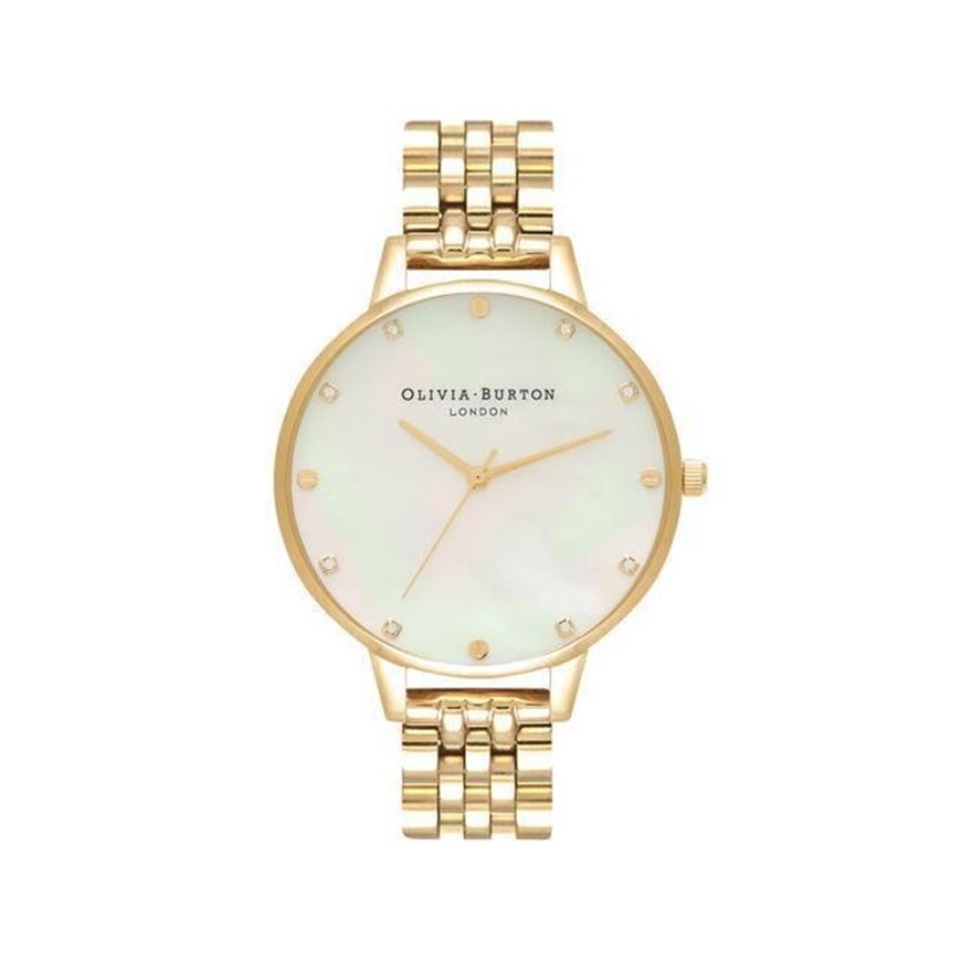 Foto de Reloj Olivia Burton esfera de nácar y brazalete de acero con baño dorado