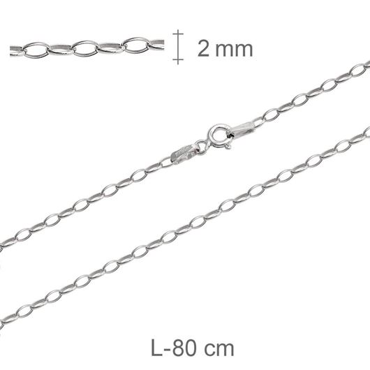 Foto de Cadena de plata 80cm