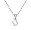 Foto de Collar de plata letra U con circonitas blancas