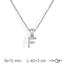 Foto de Collar de plata letra F con circonitas blancas