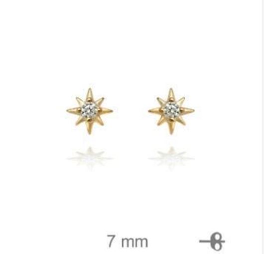 Foto de Pendientes estrella polar con circonitas blancas