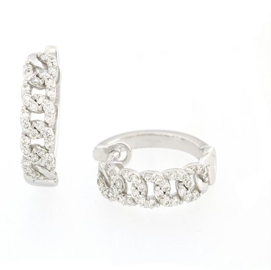Foto de Pendientes eslabones en oro blanco y diamantes 0,30ct
