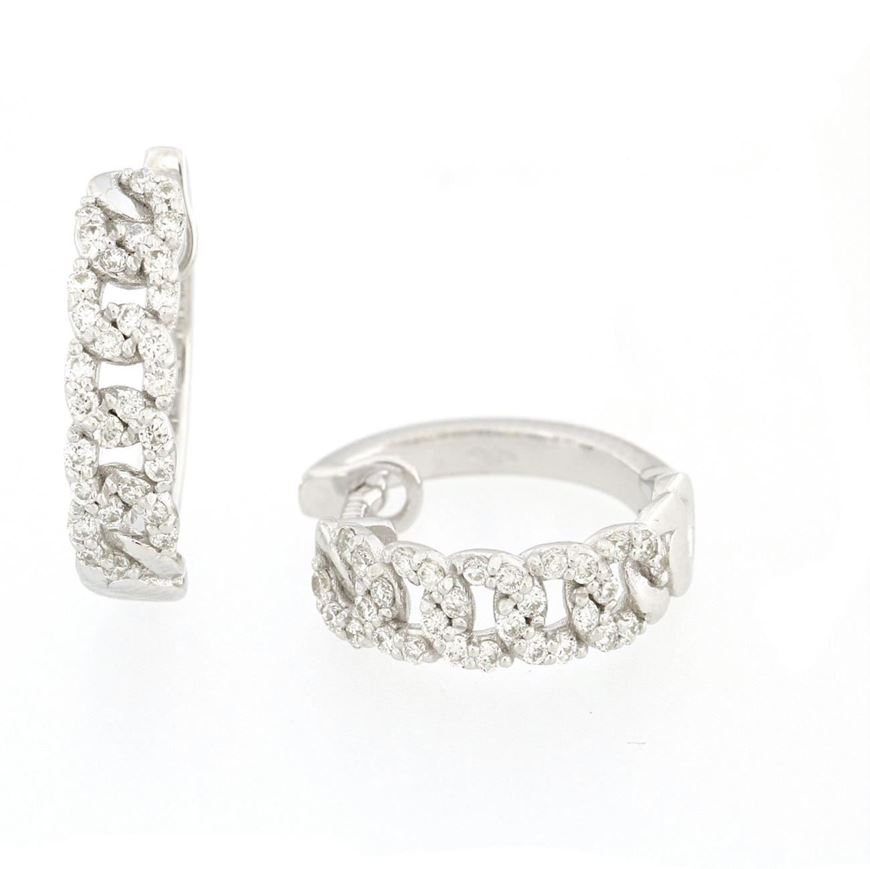 Foto de Pendientes eslabones en oro blanco y diamantes 0,30ct