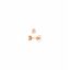 Picture of 1/2 par pendiente dorado con piedra cuarzo rosa