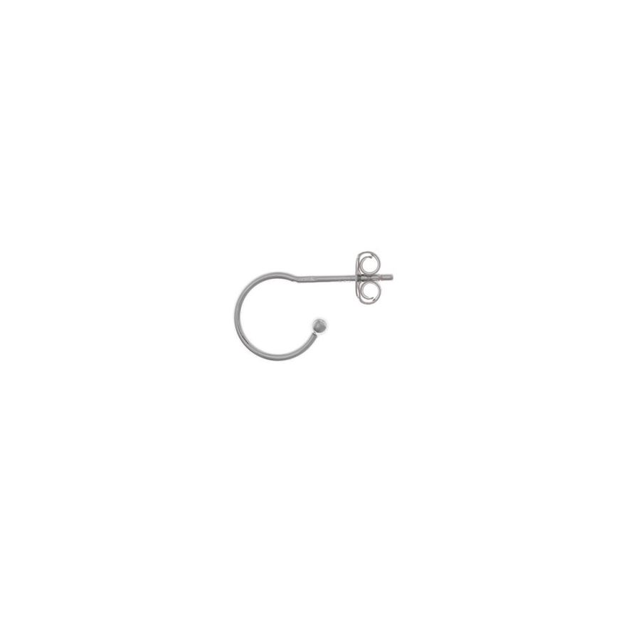 Picture of Pendiente aro suelto de plata baño de rodio 10mm