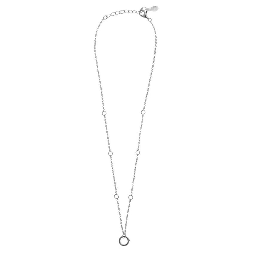 Picture of Gargantilla de plata baño de rodio con nueve anillas para Miscellany Charms