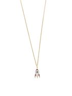 Foto de Collar dorado con cohete de esmalte multicolor