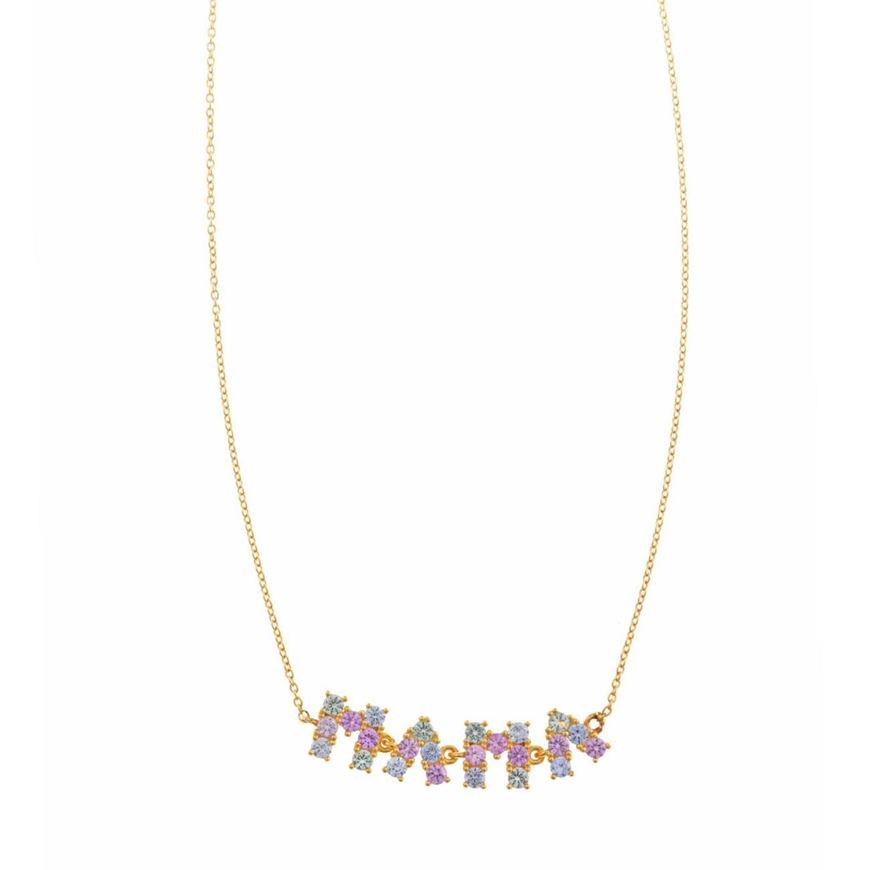 Picture of Collar Mamá dorado con circonitas multicolor