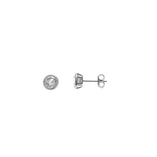 Picture of Pendientes chatón de circonitas blancas