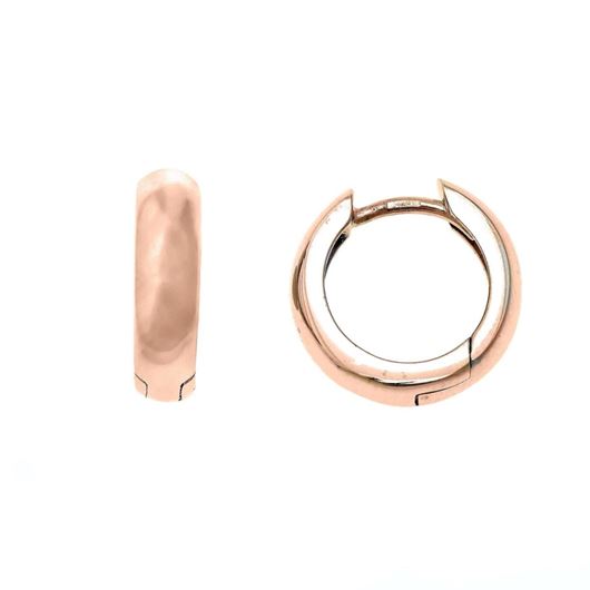Foto de Pendientes de aro en plata baño oro rosa