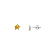 Picture of Pendientes de niña estrellas de esmalte amarillo y naranja
