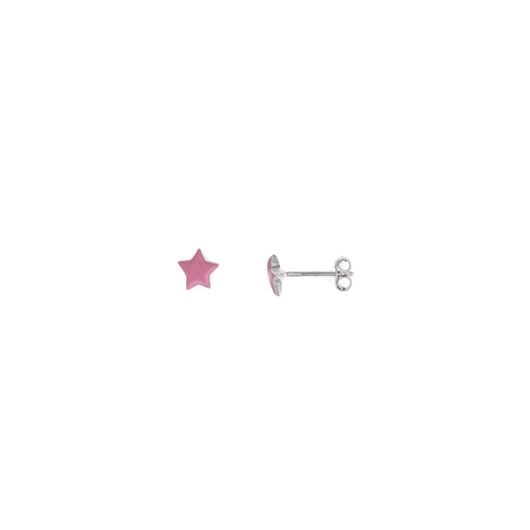 Picture of Pendientes de niña estrellas de esmalte rosa