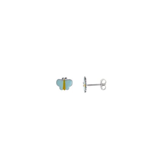 Picture of Pendientes de niña mariposas en esmalte azul y amarillo 