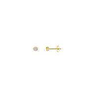 Foto de Pendientes dorados chatones de circonitas blancas 3mm