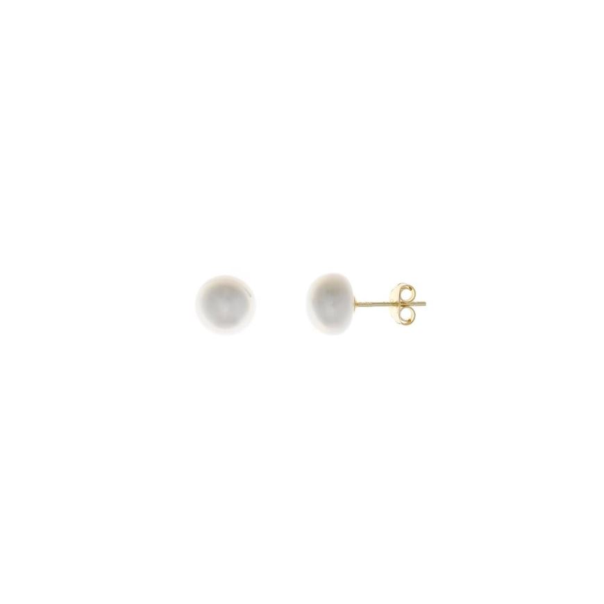 Foto de Pendientes de plata baño oro con perlas de agua 8-9mm