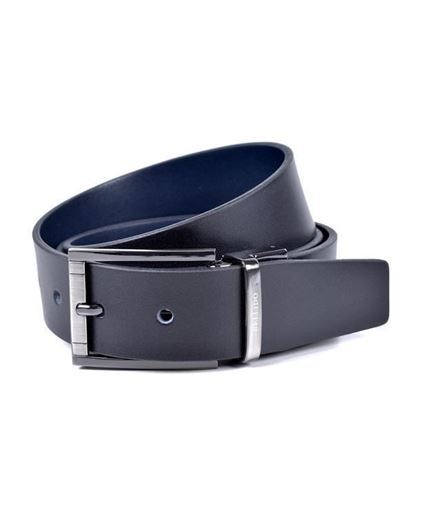 Picture of Cinturón reversible en piel de vacuno color negro/azul marino
