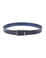 Foto de Cinturón reversible en piel de vacuno color negro/azul marino