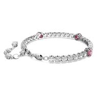 Foto de Pulsera Matrix Tennis rosa y blanco con baño rodio