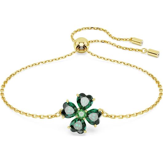 Foto de Pulsera Idyllia trébol color verde y baño tono oro