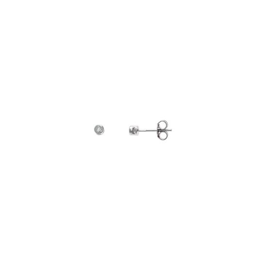 Foto de Pendientes chatones de plata baño rodio con circonitas