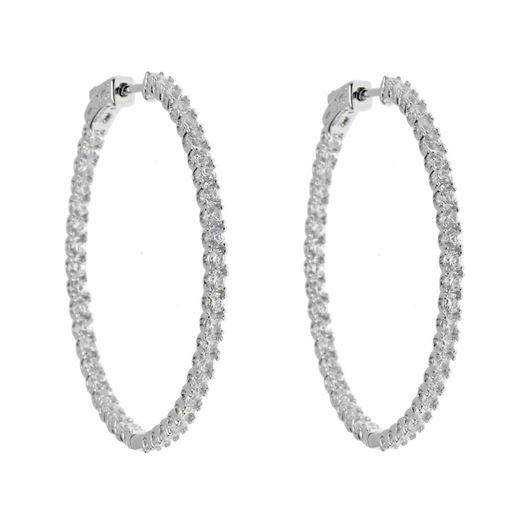 Picture of Pendientes aros de plata con circonitas blancas brillantes 30mm