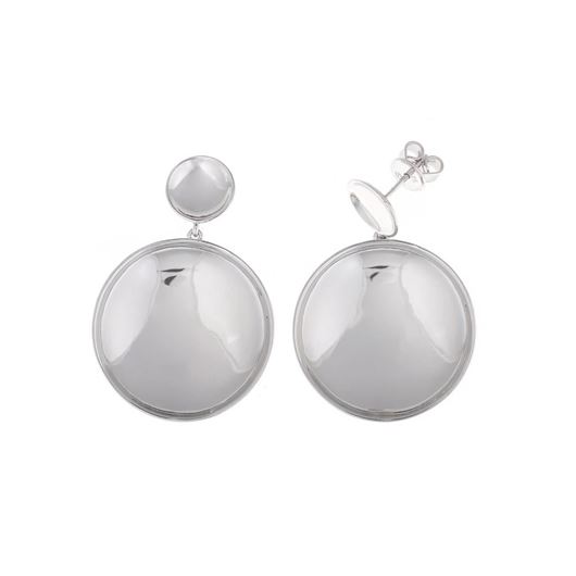 Picture of Pendientes de plata con circulos pulidos brillantes