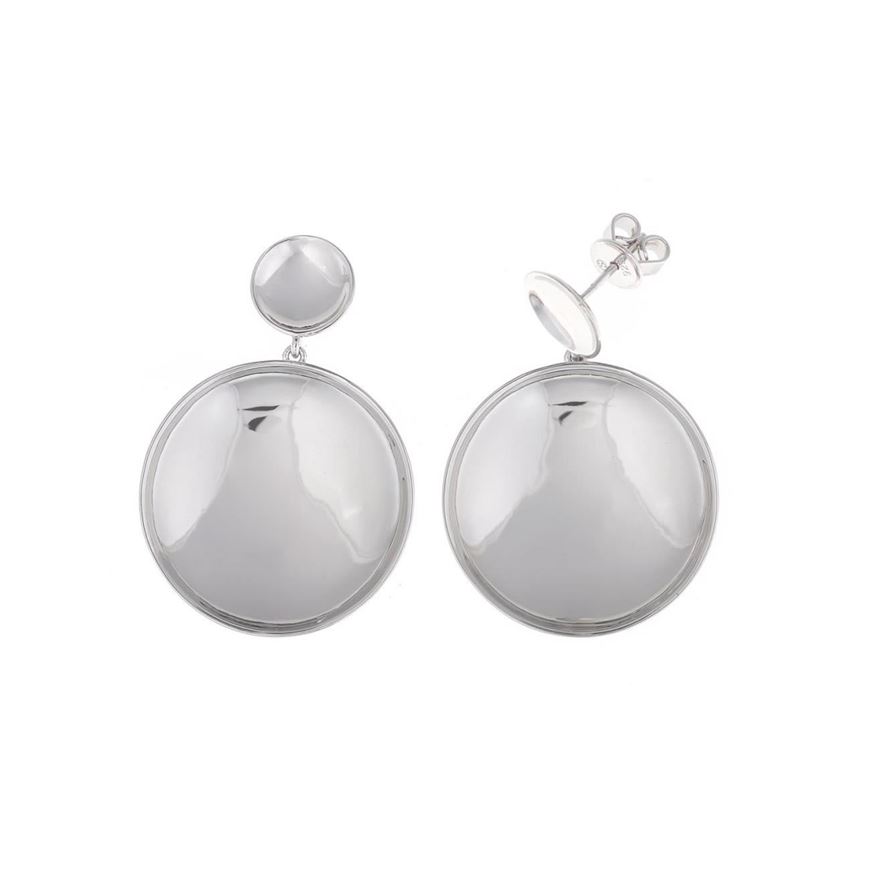 Foto de Pendientes de plata con circulos pulidos brillantes