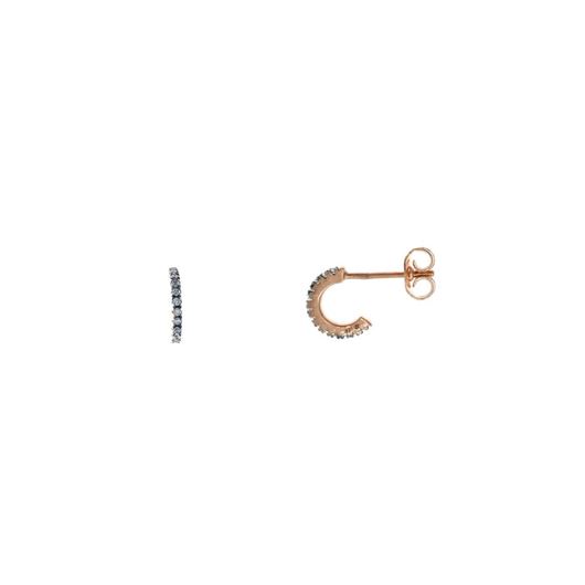 Picture of Pendientes semi aro rrose con circonitas lavanda bajo baño de rutenio